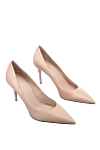 Le Silla Women's beige leather shoes with a pointed toe - logo on the insole. genuine leather. Heel height: 8 centimeters. Country of manufacture: Italy. Care: specialized cleaning - photo 3