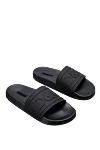 Dolce & Gabbana Black polyurethane slippers for men - embossed logo, plastic inserts. 80% polyurethane, 20% plastic. polyurethane. Country of manufacture: Italy. Care: specialized cleaning - photo 3