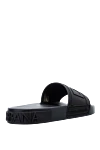 Black polyurethane slippers for men Dolce & Gabbana - embossed logo, plastic inserts. 80% polyurethane, 20% plastic. polyurethane. Country of manufacture: Italy. Care: specialized cleaning - photo 4