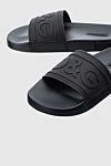 Dolce & Gabbana Black polyurethane slippers for men - embossed logo, plastic inserts. 80% polyurethane, 20% plastic. polyurethane. Country of manufacture: Italy. Care: specialized cleaning - photo 5