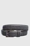 Cesare di Napoli Gray crocodile leather belt for men - Textured leather. 100% crocodile leather. Size: Width 4cm. Buckle. Country of manufacture: Italy. Care: specialized cleaning - photo 1