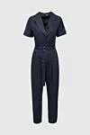 Peserico Jumpsuit made of cotton and elastane blue for women - 97% cotton, 3% elastane. buttons, belt. two side pockets. Country of manufacture: Italy. Care: specialized cleaning - photo 1