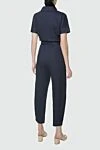 Peserico Jumpsuit made of cotton and elastane blue for women - 97% cotton, 3% elastane. buttons, belt. two side pockets. Country of manufacture: Italy. Care: specialized cleaning - photo 3