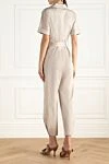 Beige cotton and elastane jumpsuit for women Peserico - buttons. 97% cotton, 3% elastane. Closure: buttons. two side pockets. Country of manufacture: Italy. Care: specialized cleaning - photo 4