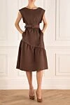 Brown cotton dress for women Peserico - Fastener: belt. sleeveless. 97% cotton, 3% elastane. Country of manufacture: Italy. Care: specialized cleaning - photo 2