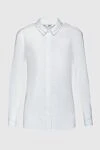 Peserico Women's blouse with gray stripe on the collar white - contrasting stripe on the collar. cotton, elastane. buttons. Country of manufacture: Italy. Care: specialized cleaning - photo 1