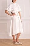 Peserico White cotton dress for women - belt, buttons. short sleeve. 97% cotton, 3% elastane. Country of manufacture: Italy. Care: specialized cleaning - photo 3