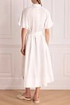 White cotton dress for women Peserico - belt, buttons. short sleeve. 97% cotton, 3% elastane. Country of manufacture: Italy. Care: specialized cleaning - photo 4