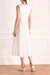 White cotton dress for women Peserico - sleeveless. 94% cotton, 6% elastane. Fastener: hooks. Country of manufacture: Italy. Care: specialized cleaning - photo 4