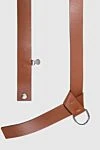 Peserico Women's leather belt brown with pendant - 100% genuine leather. Width: 2 cm. Fastener: decorative buckle. Country of manufacture: Italy. Care: specialized cleaning - photo 3