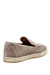 Beige suede slip-ons for men Doucal`s - contrast sole, stitching, straw sole. leather interior, top height 8 cm. 100% suede. Insole: leather. Country of manufacture: Italy. Care: specialized cleaning - photo 4