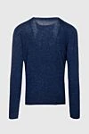 Blue cashmere jumper for men Loro Piana - Decorative knitting. 100% cashmere. Country of manufacture: Italy. Care: specialized cleaning - photo 6