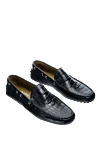 Tardini Men's moccasins made of alligator leather, blue - Textured leather. 100% alligator skin. Interior: Leather. Insole: Leather. Outsole: Other materials. Country of manufacture: Italy. Care: specialized cleaning - photo 3