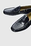 Tardini Men's alligator leather moccasins blue - Textured leather. 100% alligator skin. Interior: Leather. Insole: Leather. Outsole: Other materials. Country of manufacture: Italy. Care: specialized cleaning - photo 5