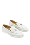 Cesare di Napoli Loafers women's suede with metal elements white - metal elements. suede. Heel height: 2 cm. Country of manufacture: Italy. Care: specialized cleaning - photo 3