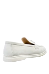 Loafers women's suede with metal elements white Cesare di Napoli - metal elements. suede. Heel height: 2 cm. Country of manufacture: Italy. Care: specialized cleaning - photo 4