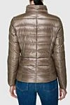 Women's green polyamide down jacket Herno - contrasting insert. double-sided. 100 polyamide. Closure: zipper. two side pockets. Country of manufacture: Italy. Care: specialized cleaning - photo 4