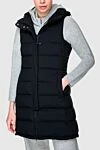 Herno Women's black polyester and fiber vest - stitch. 78% polyester, 22% fiber. zipper, buttons. two side pockets. Country of manufacture: Italy. Care: specialized cleaning - photo 3