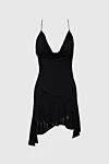 The Andamane Black viscose dress for women - sleeveless, asymmetric bottom, ruffle. 95% viscose, 5% elastane. Country of manufacture: Italy. Care: specialized cleaning - photo 1