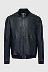 Cesare di Napoli Men's blue leather jacket - 100% leather. Closure: Zipper. Two side pockets. Country of manufacture: Italy. Care: specialized cleaning - photo 1