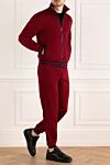 Men's polyester sports suit, burgundy Billionaire - Contrast zipper and cuffs, brand logo. 100% polyester. Closure: Drawstring, zipper. Four side pockets. Country of manufacture: Italy. Care: specialized cleaning - photo 2