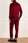 Men's polyester sports suit, burgundy Billionaire - Contrast zipper and cuffs, brand logo. 100% polyester. Closure: Drawstring, zipper. Four side pockets. Country of manufacture: Italy. Care: specialized cleaning - photo 4