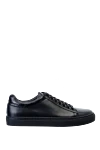 Bontoni Black leather snickers for men - textured leather inserts. 100% genuine leather. lacing. sole height 2cm. Country of manufacture: Italy. Care: specialized cleaning - photo 1