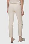 Beige polyester trousers for women D.Exterior - two side pockets. polyester, elastane. elastic belt. Country of manufacture: Italy. Care: specialized cleaning - photo 4