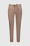 D.Exterior Beige women's pants with ties - laces. two side pockets. cotton, elastane. elastic belt. Country of manufacture: Italy. Care: specialized cleaning - photo 1