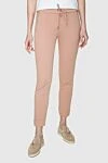 D.Exterior Beige cotton trousers for women - laces. two side pockets. cotton, elastane. elastic belt. Country of manufacture: Italy. Care: specialized cleaning - photo 3