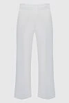 D.Exterior White linen and elastane trousers for women - linen, elastane. elastic belt. Country of manufacture: Italy. Care: specialized cleaning - photo 1