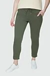 Green cotton trousers for women D.Exterior - laces. two side pockets. cotton, elastane. elastic belt. Country of manufacture: Italy. Care: specialized cleaning - photo 2