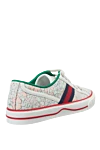 Women's sneakers with a floral print and logo in white Gucci - floral pattern, contrasting stripes, logo. canvas. lacing. Country of manufacture: Italy. Care: specialized cleaning - photo 4