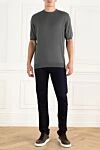 Short sleeve jumper in silk and cotton gray for men Cesare di Napoli - Optional: Short sleeve. Composition: 50% silk, 50% cotton. Country of manufacture: Italy. Care: specialized cleaning - photo 2