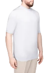 Cesare di Napoli Short sleeve jumper in silk and cotton gray for men - Optional: Short sleeve. Composition: 50% silk, 50% cotton. Country of manufacture: Italy. Care: specialized cleaning - photo 3