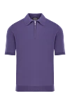 Cesare di Napoli Поло шелковое темно-фиолетовое приталенное мужское - 100% шёлк. Молния. Страна производитель: Италия. Уход: специализированная чистка - фото 1