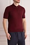 Cesare di Napoli Cotton polo burgundy for men - 100% cotton. Closure: Zipper. Country of manufacture: Italy. Care: specialized cleaning - photo 3