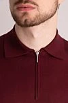 Cesare di Napoli Cotton polo burgundy for men - 100% cotton. Closure: Zipper. Country of manufacture: Italy. Care: specialized cleaning - photo 5