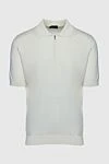 Cesare di Napoli Cotton and silk polo white for men - 45% cotton, 55% silk. Closure: Zipper. Country of manufacture: Italy. Care: specialized cleaning - photo 1