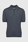 Cesare di Napoli Cotton and silk polo gray for men - 50% cotton, 50% silk. Closure: Zipper. Country of manufacture: Italy. Care: specialized cleaning - photo 1