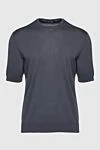 Cesare di Napoli Short sleeve jumper made of silk and cotton gray for men - Textured pattern. Short sleeve. 55% silk, 45% cotton. Country of manufacture: Italy. Care: specialized cleaning - photo 1