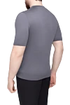 Short sleeve jumper made of silk and cotton gray for men Cesare di Napoli - Textured pattern. Short sleeve. 55% silk, 45% cotton. Country of manufacture: Italy. Care: specialized cleaning - photo 4