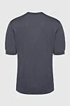 Short sleeve jumper made of silk and cotton gray for men Cesare di Napoli - Textured pattern. Short sleeve. 55% silk, 45% cotton. Country of manufacture: Italy. Care: specialized cleaning - photo 6