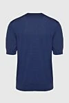 Short sleeve jumper made of silk and cotton blue for men Cesare di Napoli - Textured pattern. Short sleeve. 55% silk, 45% cotton. Country of manufacture: Italy. Care: specialized cleaning - photo 6