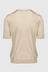 Beige silk short sleeve jumper for men Cesare di Napoli - Textured pattern. Short sleeve. 100% silk. Country of manufacture: Italy. Care: specialized cleaning - photo 6