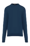 Cesare di Napoli Blue cotton jumper for men - Stock: 100% cotton. Country of manufacture: Italy. Care: specialized cleaning - photo 1