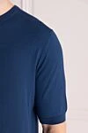 Cesare di Napoli Джемпер с коротким рукавом хлопковый тёмно-синий мужской (уценка) - Фактурный узор. Короткий рукав. 100% хлопок. Страна производитель: Италия. Уход: специализированная чистка - фото 5
