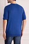 Cotton short sleeve jumper blue for men Cesare di Napoli - Textured pattern. Short sleeve. 100% cotton. Country of manufacture: Italy. Care: specialized cleaning - photo 4