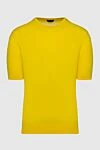 Cesare di Napoli Cotton short sleeve jumper yellow for men - Textured pattern. Short sleeve. 100% cotton. Country of manufacture: Italy. Care: specialized cleaning - photo 1