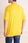 Cotton short sleeve jumper yellow for men Cesare di Napoli - Textured pattern. Short sleeve. 100% cotton. Country of manufacture: Italy. Care: specialized cleaning - photo 4